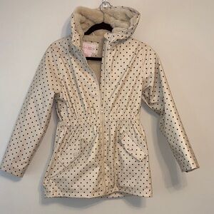 Liv & Lottie Girls Polka Dot zFur lined Hooded Jacket